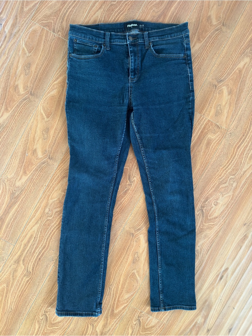 RSQ Men's Slim Straight Jeans in Dark Blue Wash